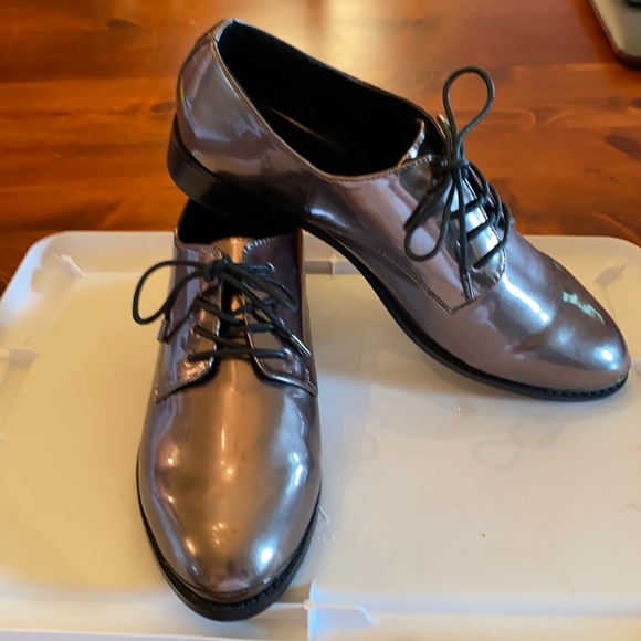 River Island Shoes - River Island Brogue Flat Shoe Pewter Metallic 10